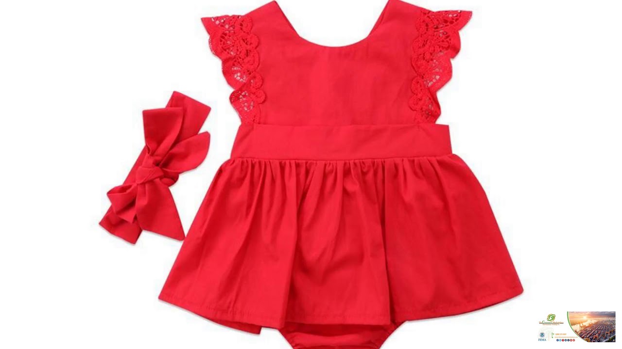 Baby Girls Red Romper Dresses Toddler Jumpsuit Lace Backless Vestido Dress FREE SHIPPING!