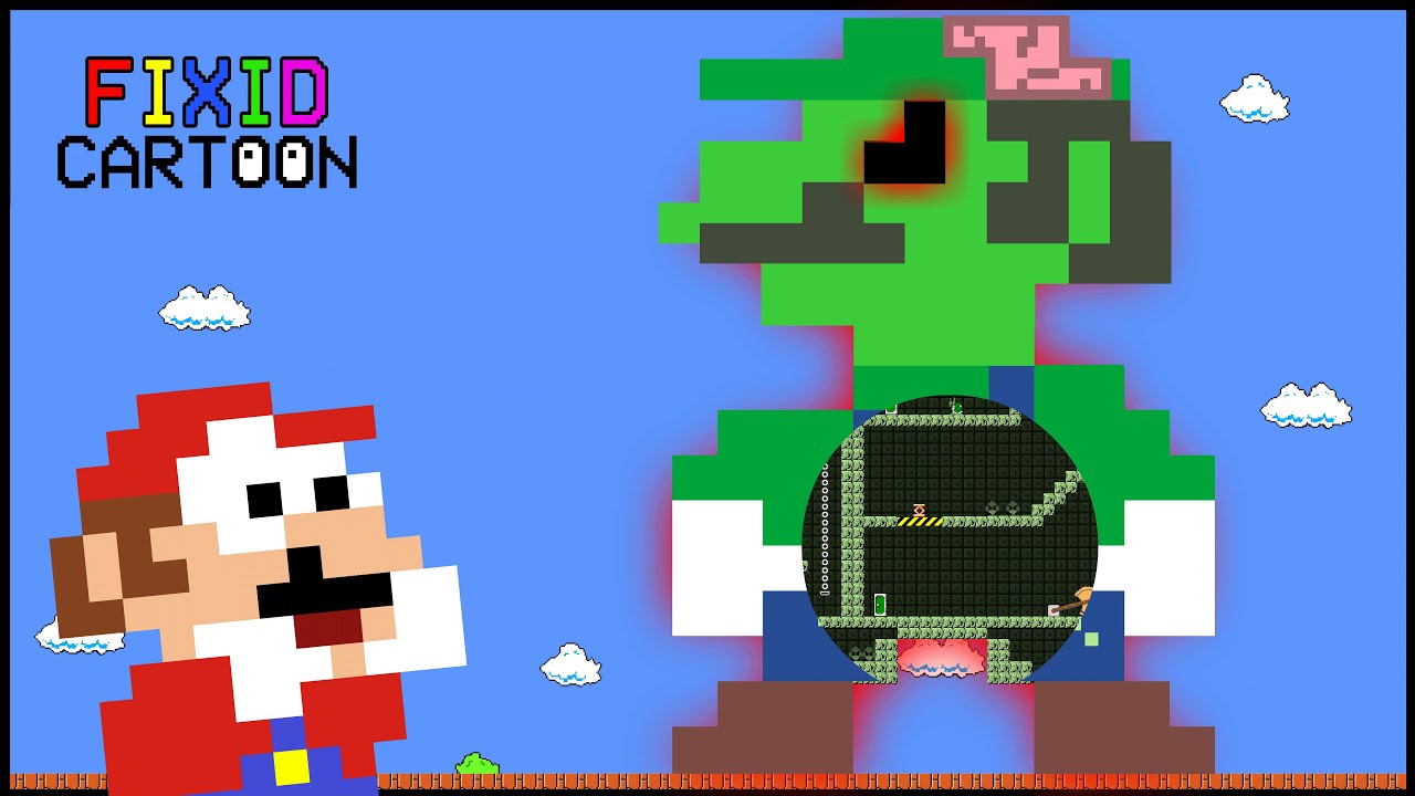 Mario vs the GIANT Zombie Luigi MAZE (Mario Cartoon Animation)