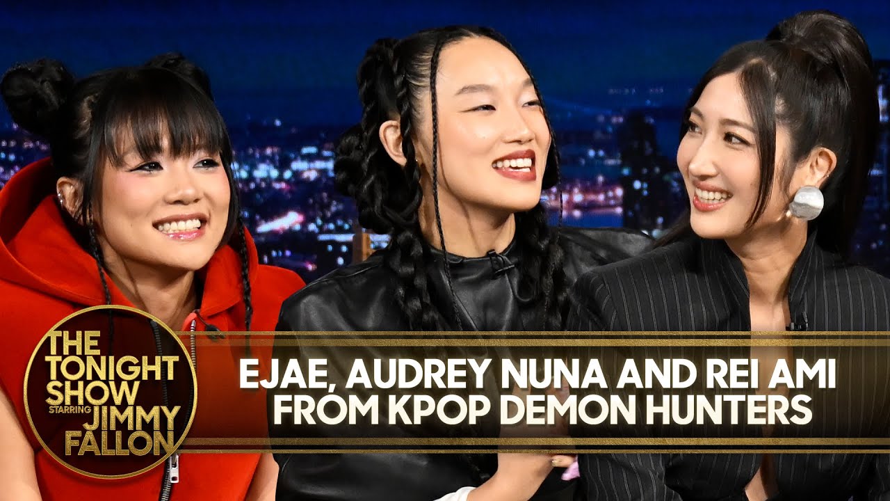 EJAE, Audrey Nuna & Rei Ami from KPop Demon Hunters Get Surprised with Platinum Record for 