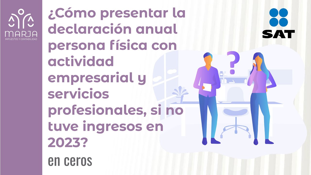 Declaración anual persona física con actividad empresarial y servicios profesionales sin ingresos.