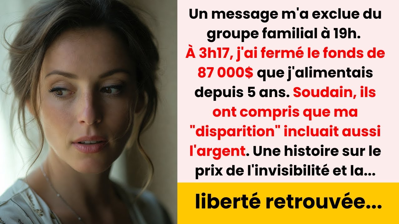 Bannie par ma famille — je suis partie avec 87 000 $ et une leçon