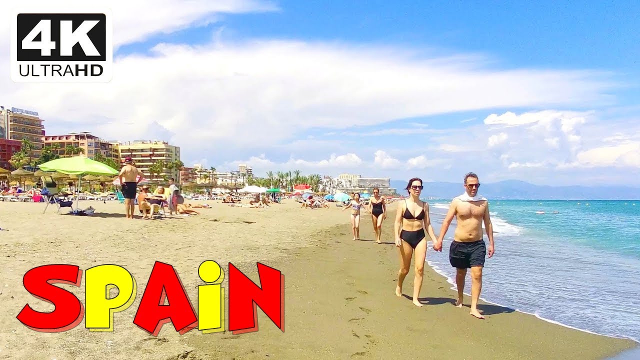 Sounds of Spanish Beaches -  4K Relaxing Virtual Beach Walking Tour [Spain]
