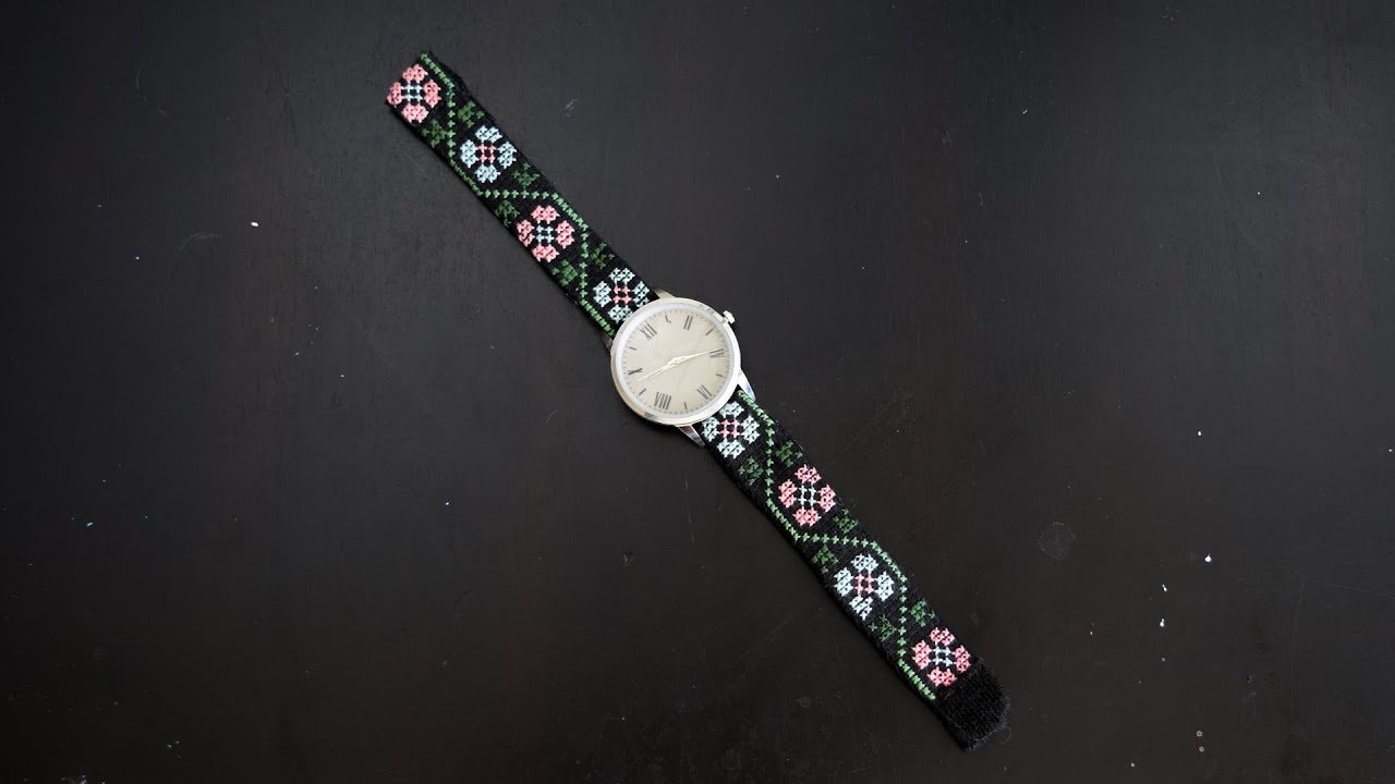 تطريز فلسطيني - ساعة يد تطريز الجزء 2 Palestinian Embroidery