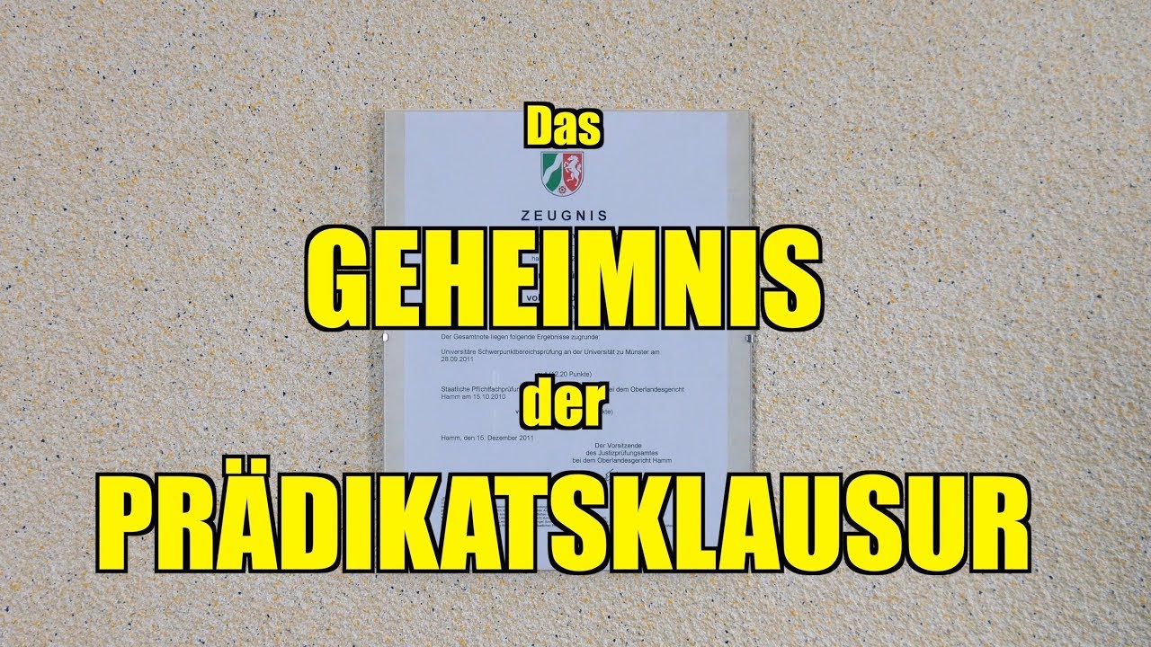 KLAUSUR mit PR&Auml;DIKAT in JURA (7 Regeln) - Bonusfolge