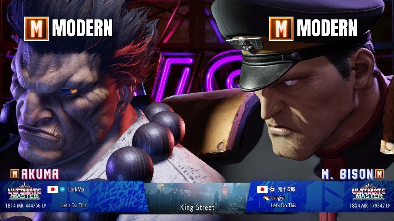 Modern Akuma (LarkMa) vs Modern M. Bison (鬼十次郎) Master 1800 MR | SF6