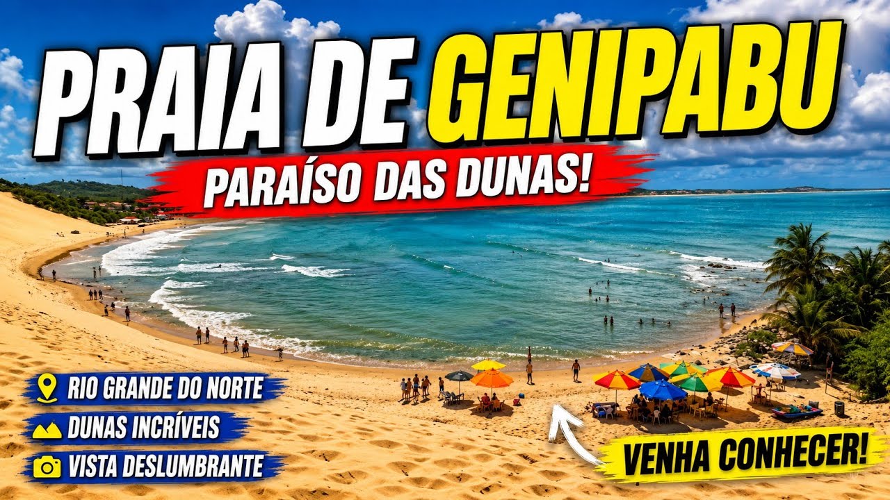 A praia de Genipabu, no Rio Grande do Norte, é famosa pelas suas dunas,