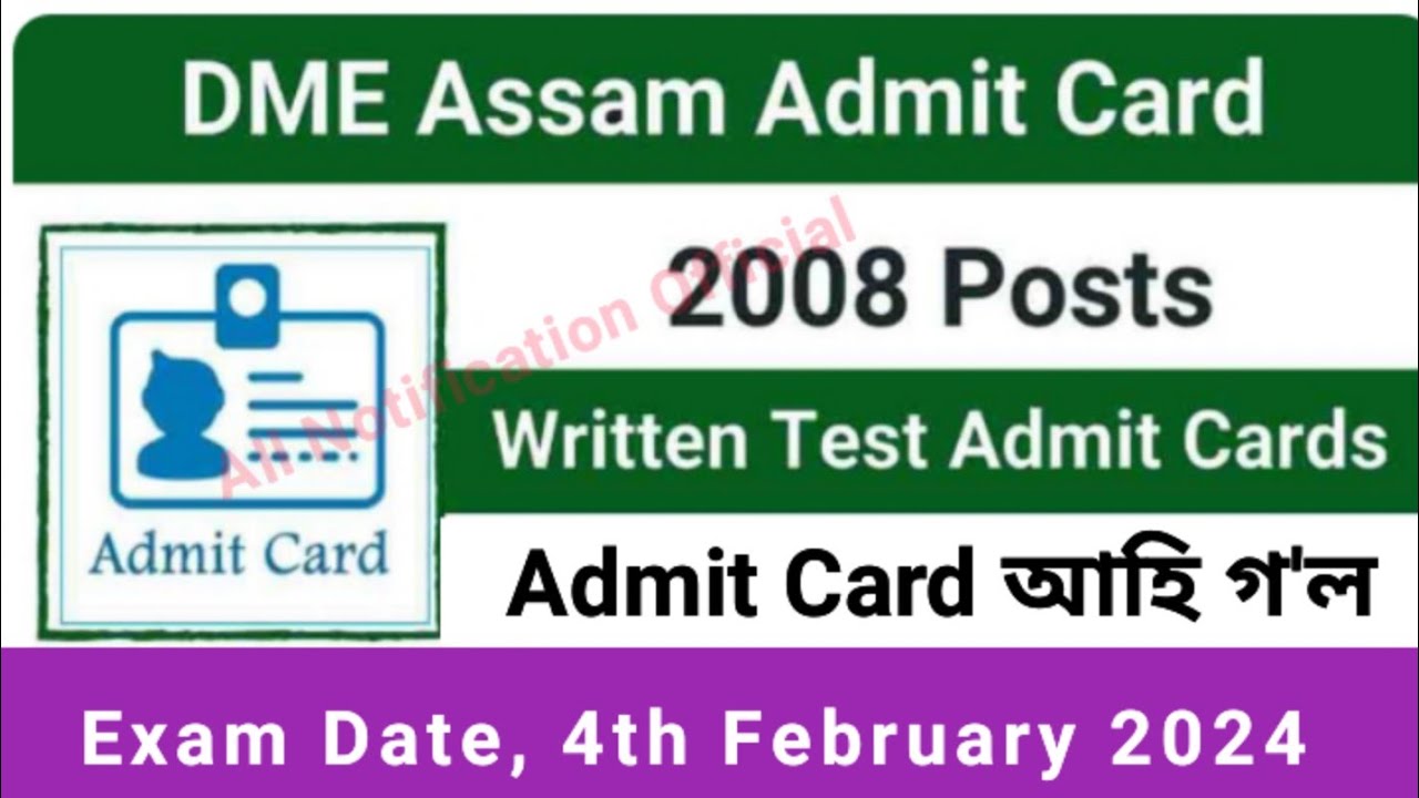 DME Assam Staff Nurse Recruitment 2024 &ndash; Download Admit Card Now. DME Admit card #dmeassam #dme