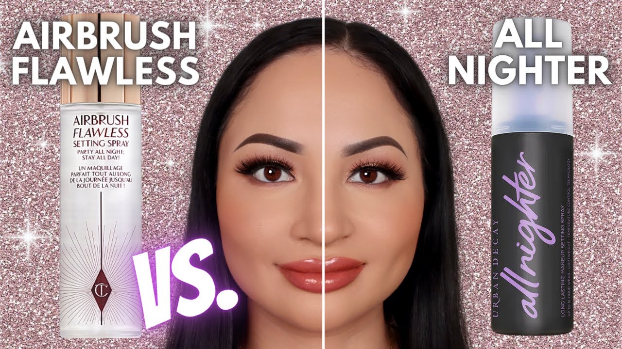 CHARLOTTE TILBURY AIRBRUSH FLAWLESS SETTING SPRAY VS. URBAN DECAY ALL NIGHTER MAKEUP SETTING SPRAY!