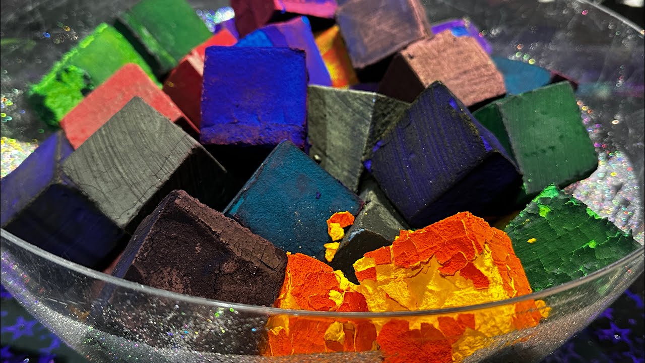 Dyed Chalk Blocks | 48 Dyed Cubes | Dusty Crush | ASMR | Oddly Satisfying
