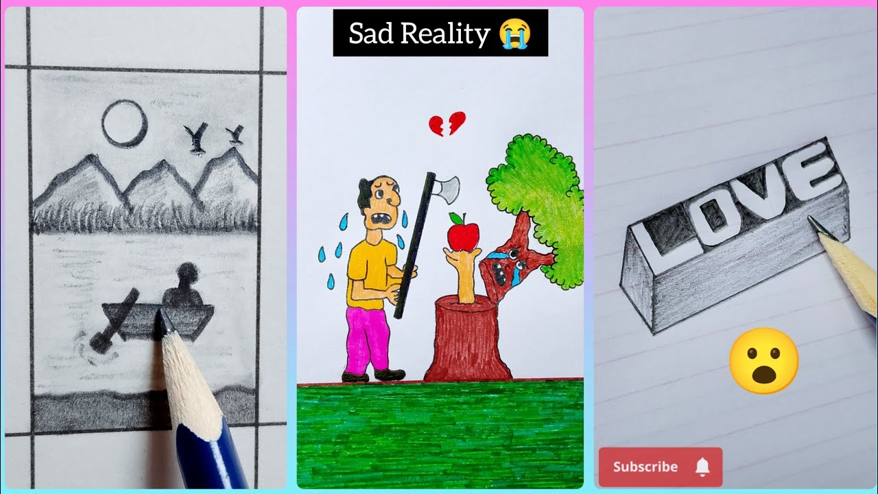 Realistic Scenery Drawing with Pencil Colour 😌✨ Pencil Shading Drawing Easy Video.