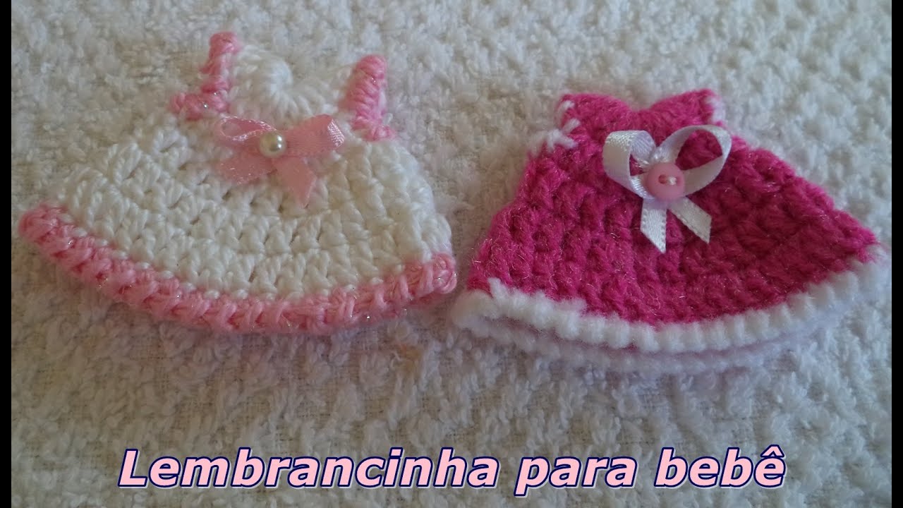 Diy/Souvenir - Lembrancinha em Crochê Nº 1 para bebê - Vestidinho - Graça Tristão