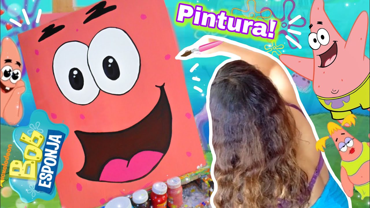 COMO PINTAR A PATRICIO ESTRELLA PINTURA LIENZO BOB ESPONJA/NICKELODEON)HOW TO PAINT PATRIk SPONGEBOB