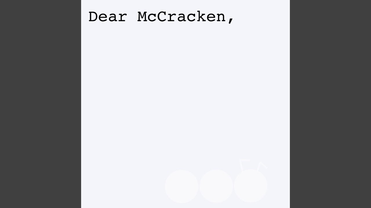 Dear McCracken
