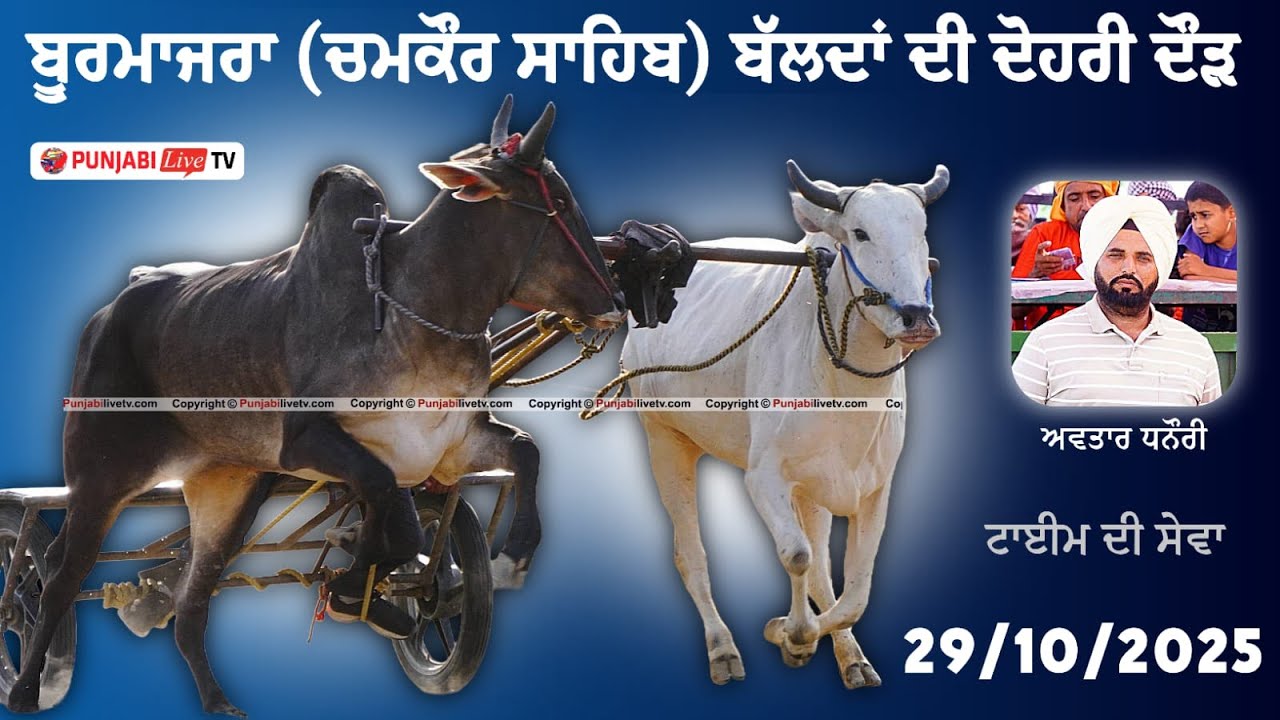 🔴[Live] ਬੂਰਮਾਜਰਾ (ਚਮਕੋਰ ਸਾਹਿਬ) ਬੱਲਦਾਂ ਦੀ ਦੋਹਰੀ ਦੋੜ 29 ਅਕਤੂਬਰ 2025