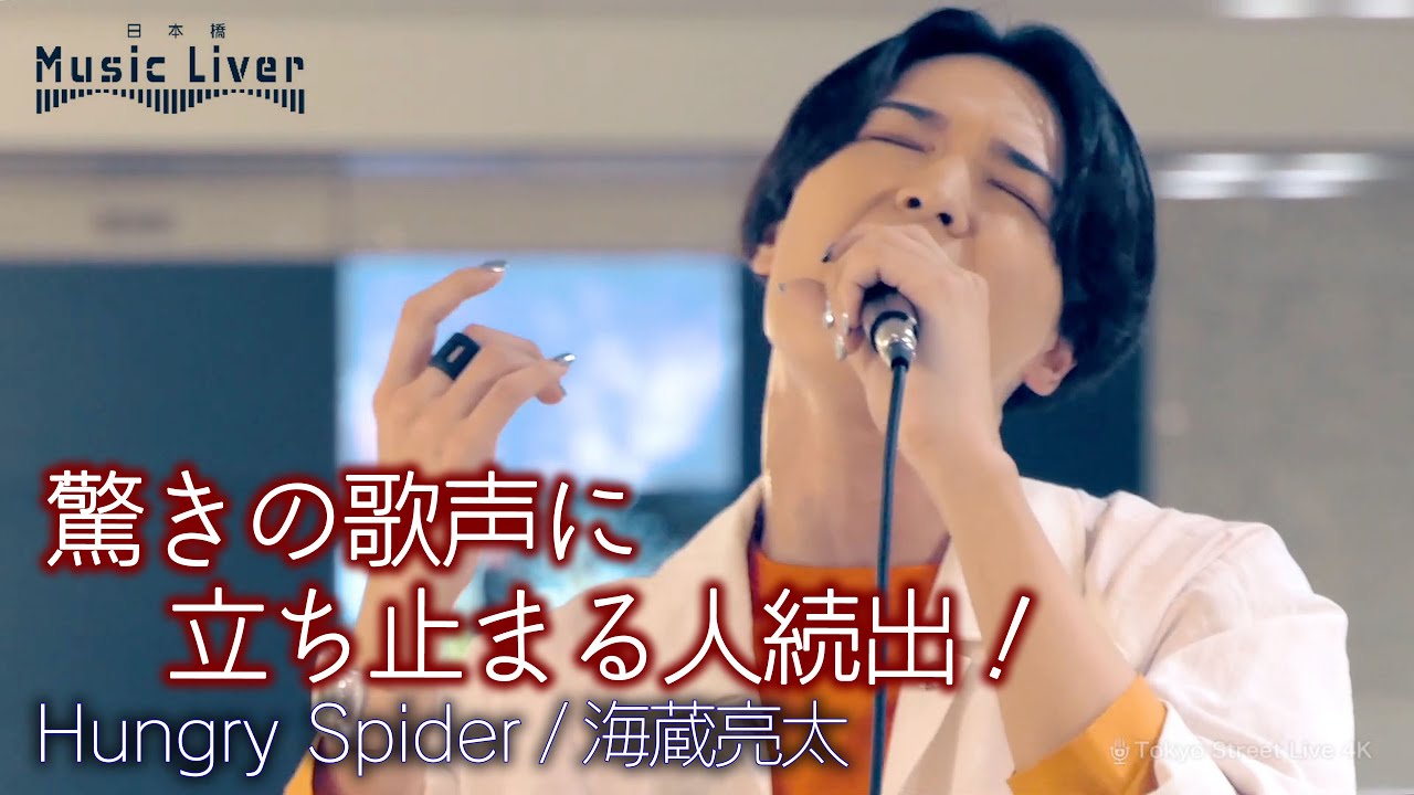 【歌うま】驚きの歌声に立ち止まる人続出！  Hungry Spider / 海蔵亮太  公認路上ライブ【日本橋 Music Liver】より 🎧推奨 高音質（HQ SOUND）4K映像
