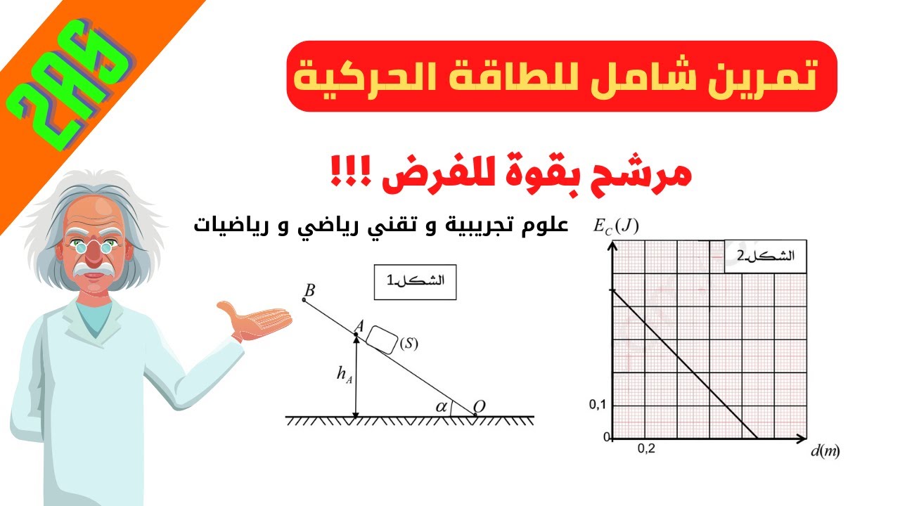 تمرين مقترح للفرض 2 ثانوي II شامل لكل أسئلة العمل و الطاقة الحركية