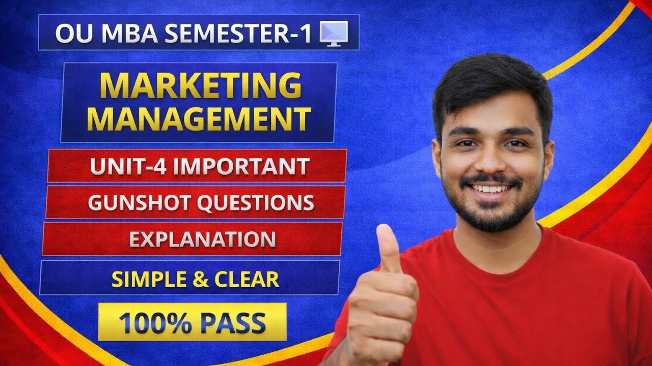 MM | MARKETING MANAGEMENT | UNIT-4 FULL EXPLANATION | O.U | MBA | SEM-1 | 2026 @santhoshbachuwar2987