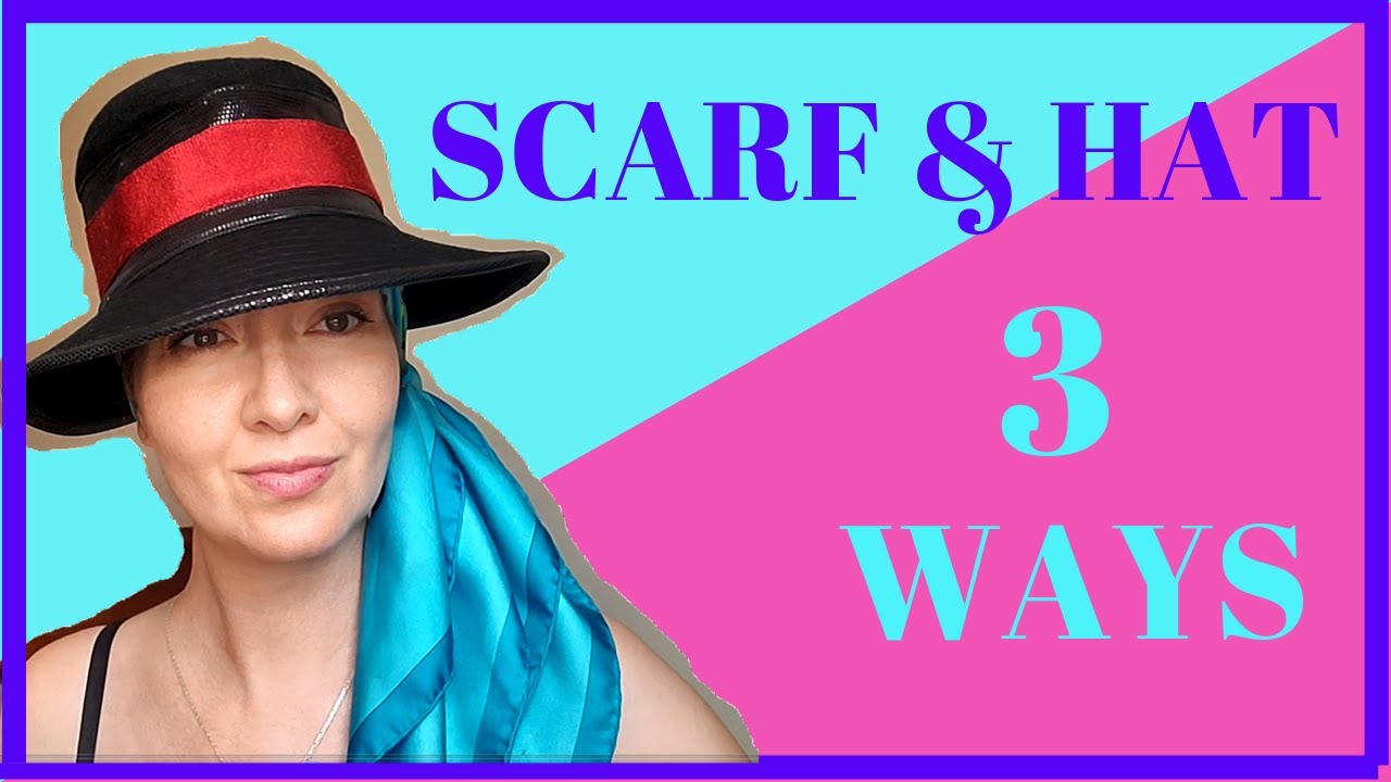 How to wear a silk scarf under a hat. Hat with scarf easy tutorial.