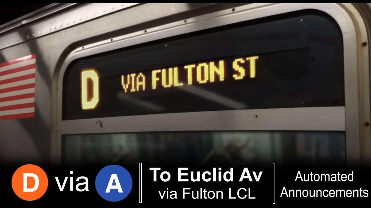 ᴴᴰ R160 D train via A line To Euclid Av - via 8 Av / Fulton Local - From Norwood - 205 St.