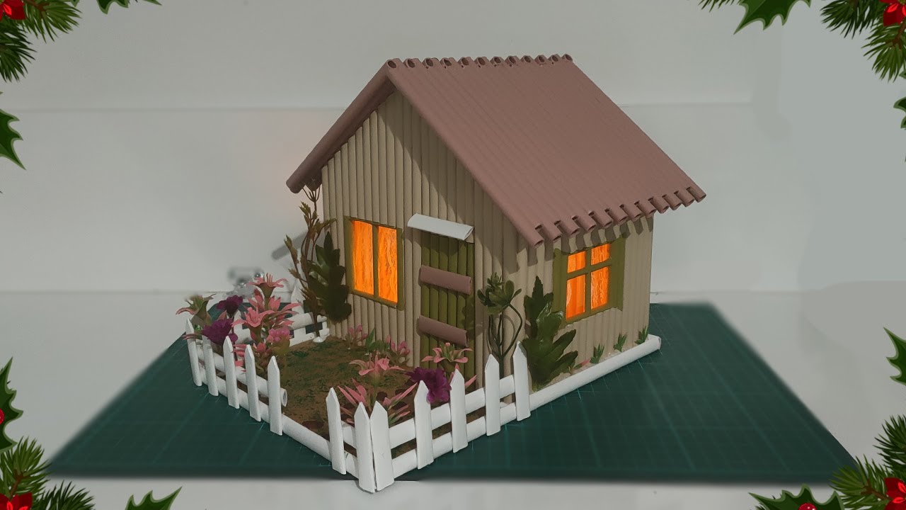 DIY - MINIATURE GARDEN HOUSE FROM WASTE PAPER - Making Miniatüre Paper House