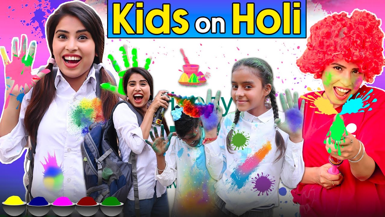 Kids On Holi | Holi In School | SBabli