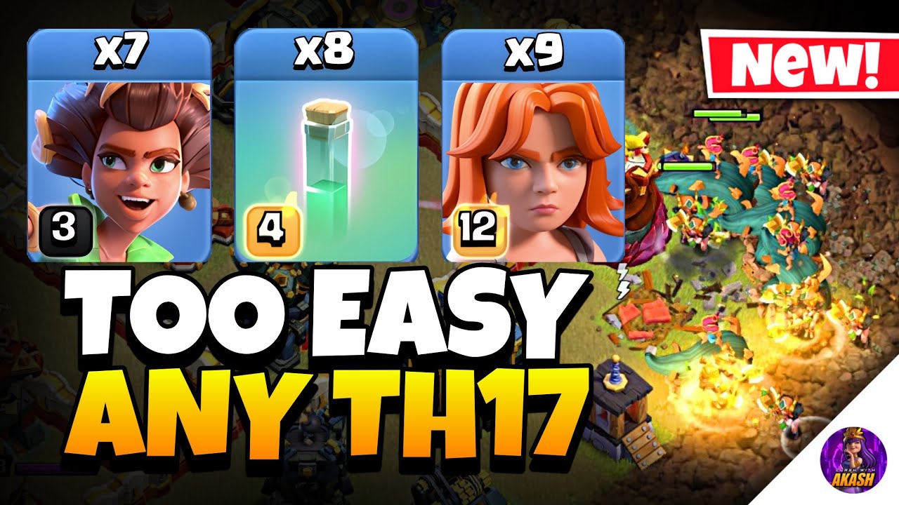 NEW META TH17 Root Rider Valkyrie Attack is INSANE | Best TH17 Attack Strategy in Clash of Clans 🔥