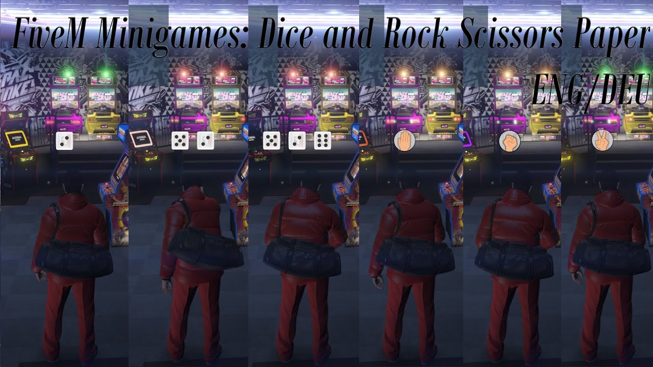 Gta V FiveM Minigames Dices and Rock Scissors Paper ENG/DEU