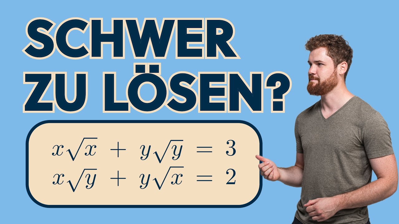 Gleichungssystem mit Wurzeln lösen, Schweres Beispiel (inkl. Binomische Formeln & pq-Formel)