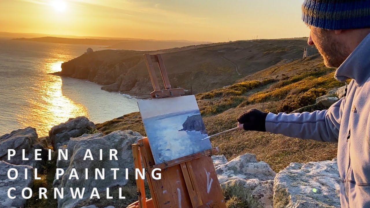 Plein air oil painting in Cornwall