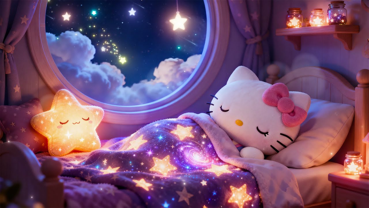 Засыпайте мгновенно сегодня ночью с Hello Kitty ✨ Целебная музыка для борьбы с чрезмерным обдумыв...