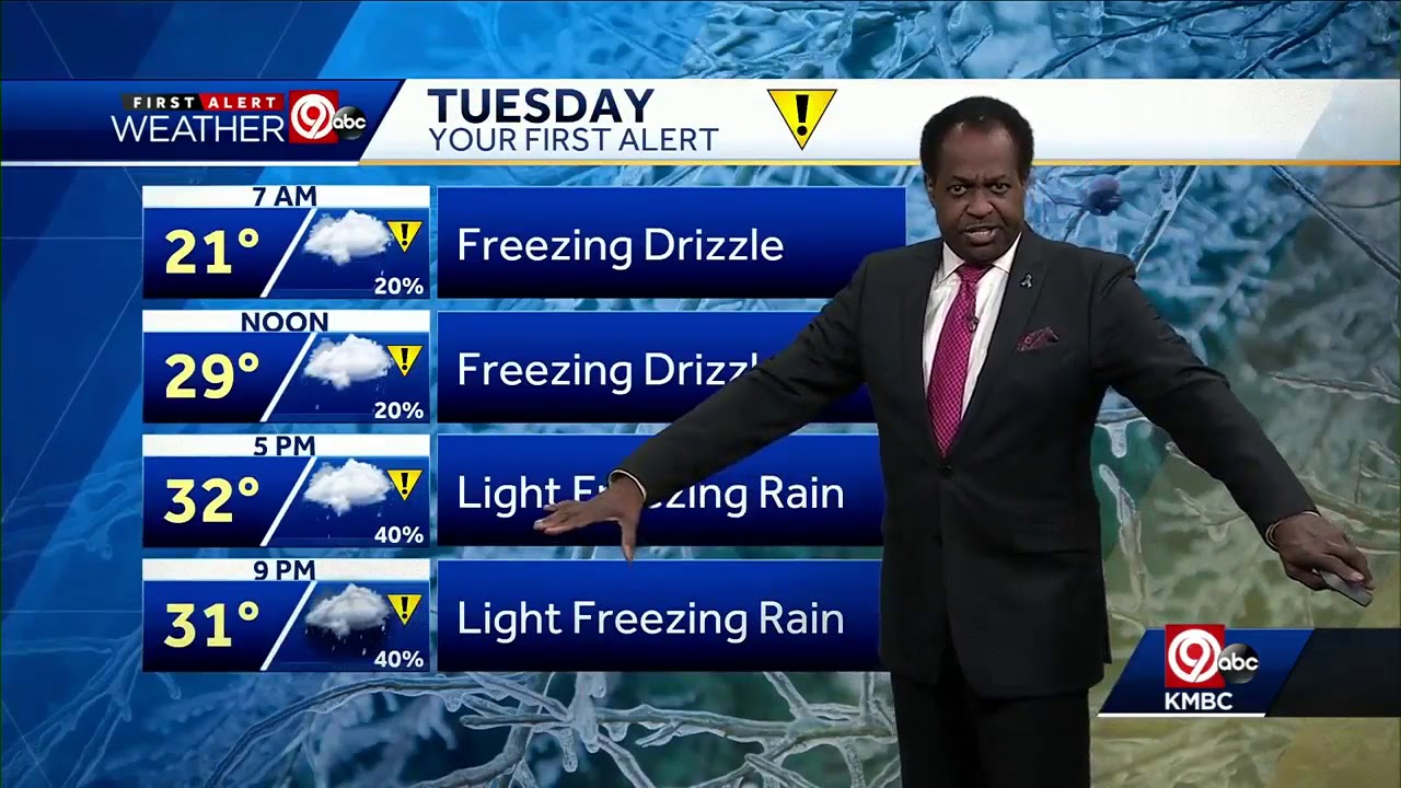 Freezing drizzle, light freezing rain possible Tuesday