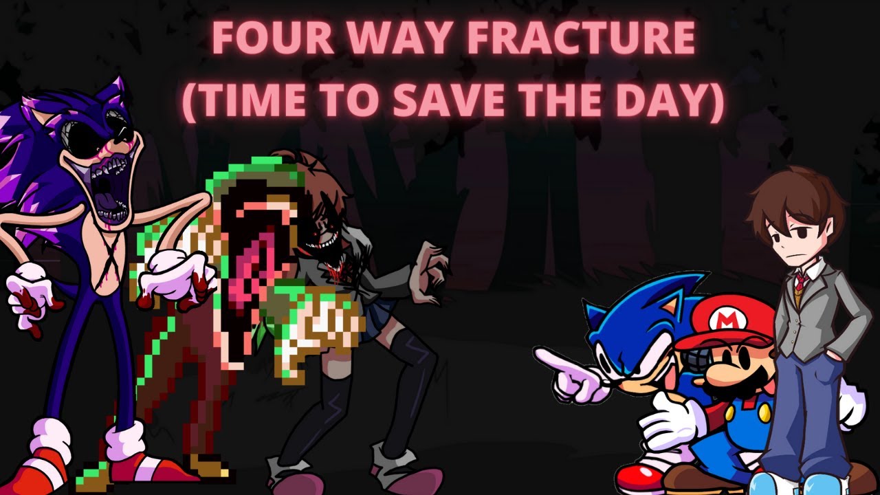 Time To Save The Day (Four Way Fracture But DDLC Cast, MarioIsMissing And Sonic.exe Cast Sings it)🎶🎶