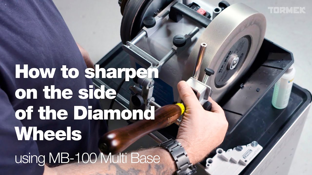 How to sharpen on the side of the Diamond Wheels &ndash; Tormek MB-100 Multi Base &ndash; with Nick Agar