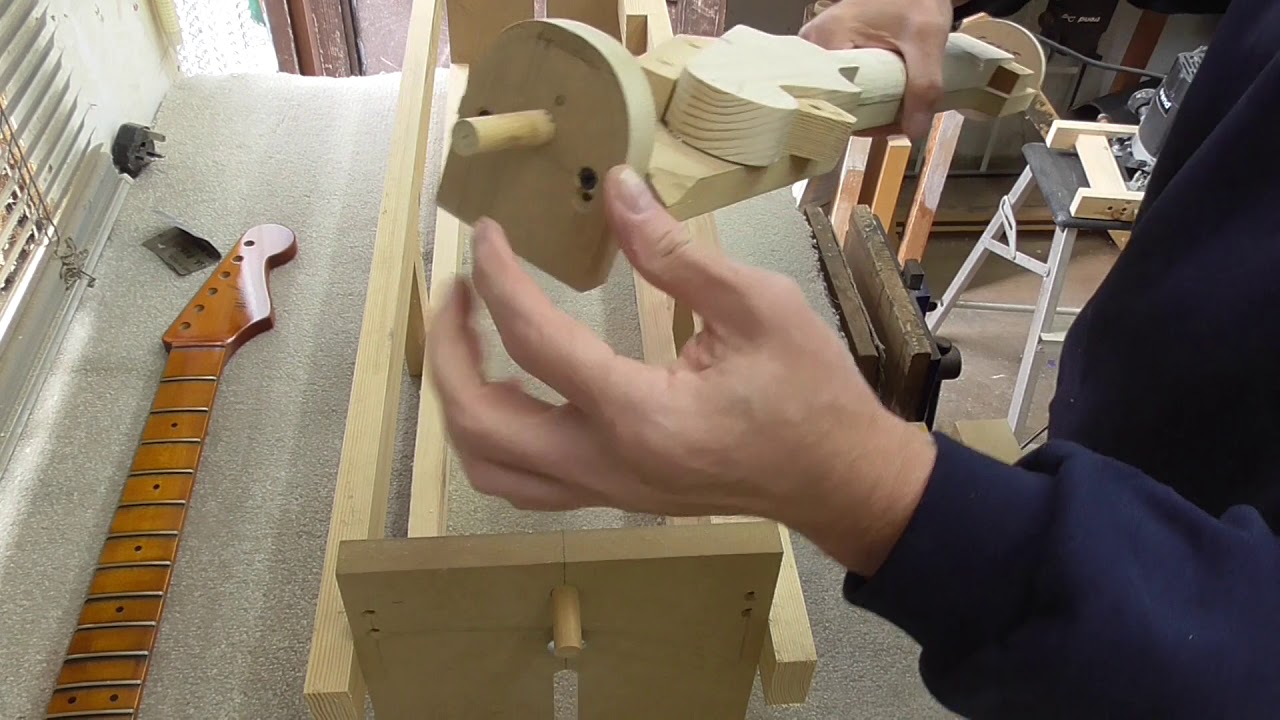 Guitar neck carving jig.