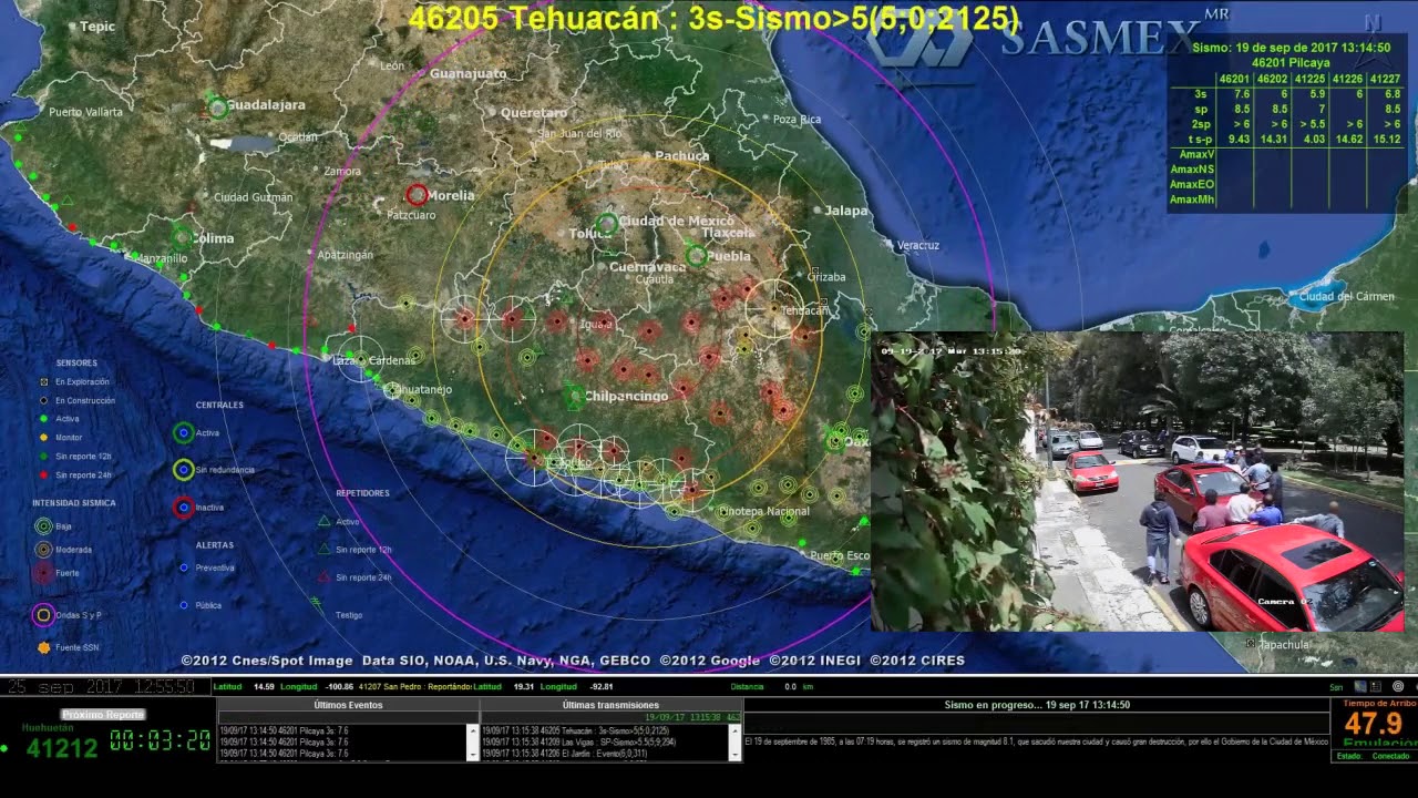SASMEX en operación durante el terremoto del 19 de septiembre del 2017
