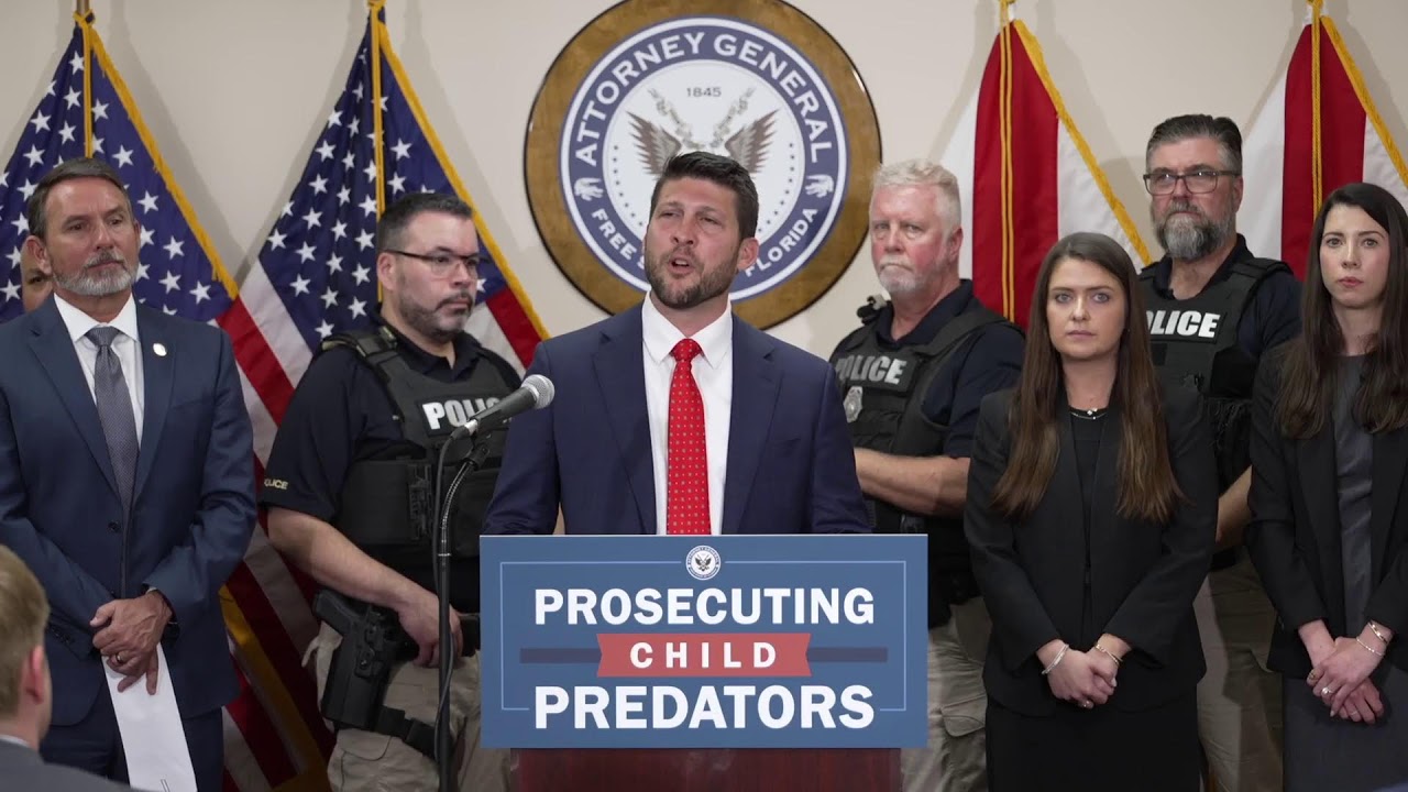 AG James Uthmeier joins law enforcement to announce arrests, sentences for child predators