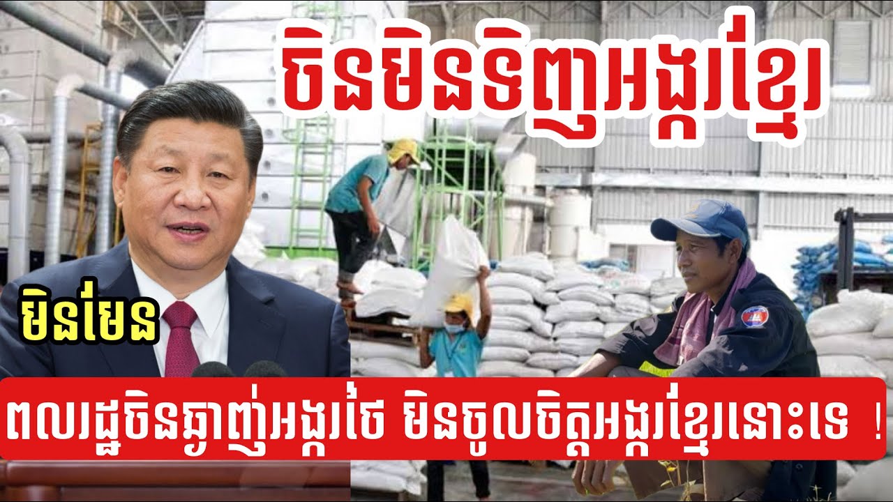 ចិនមិនទិញអង្ករពីខ្មែរ មិនមែនពលរដ្ឋចិន មិនឆ្ងាញ់អង្ករខ្មែរនោះទេ!