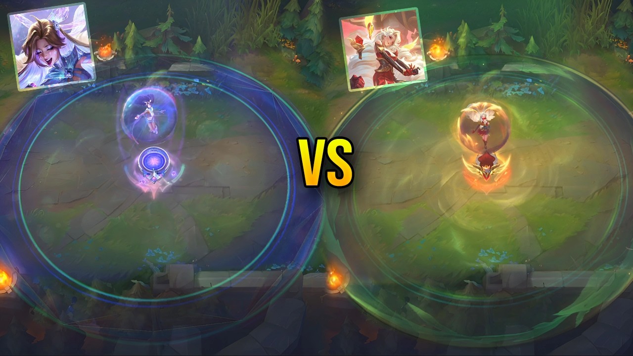 Hearthsong Seraphine vs T1 Seraphine - Skin Comparison - League of Legends