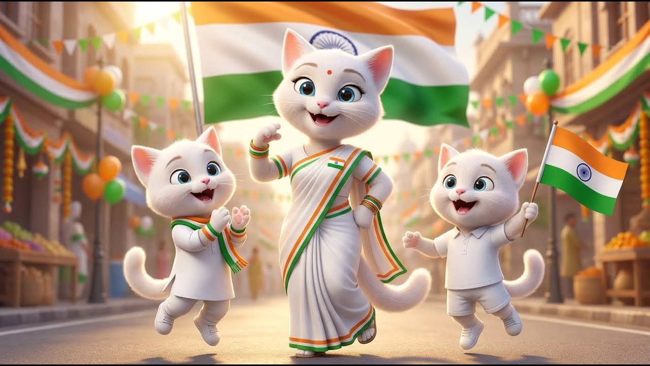 Republic Day Song 🇮🇳 | Kitty Family Dance | Hindi Rhymes for Kids | 26 January Special