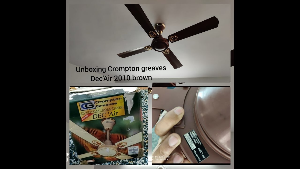 Распаковка и установка потолочного вентилятора Crompton Greaves Dec Air Brown (4 лопасти) 1200 мм...