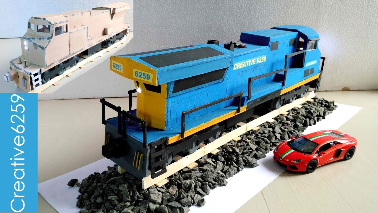 How To Make A Train Engine |Electric (DC) Motor |Using Cardboard | DIY Scale Model |RC Train (GE)