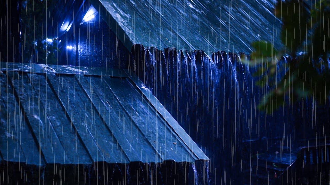 Rain Therapy For Sleep ⛈️ Torrential Rainstorm & Thunder on Tin Roof at Night