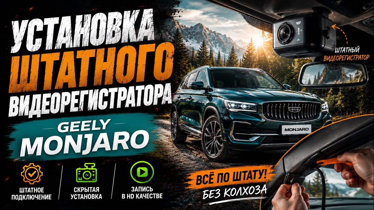 Установка штатного видео регистратора в Geely Monjaro