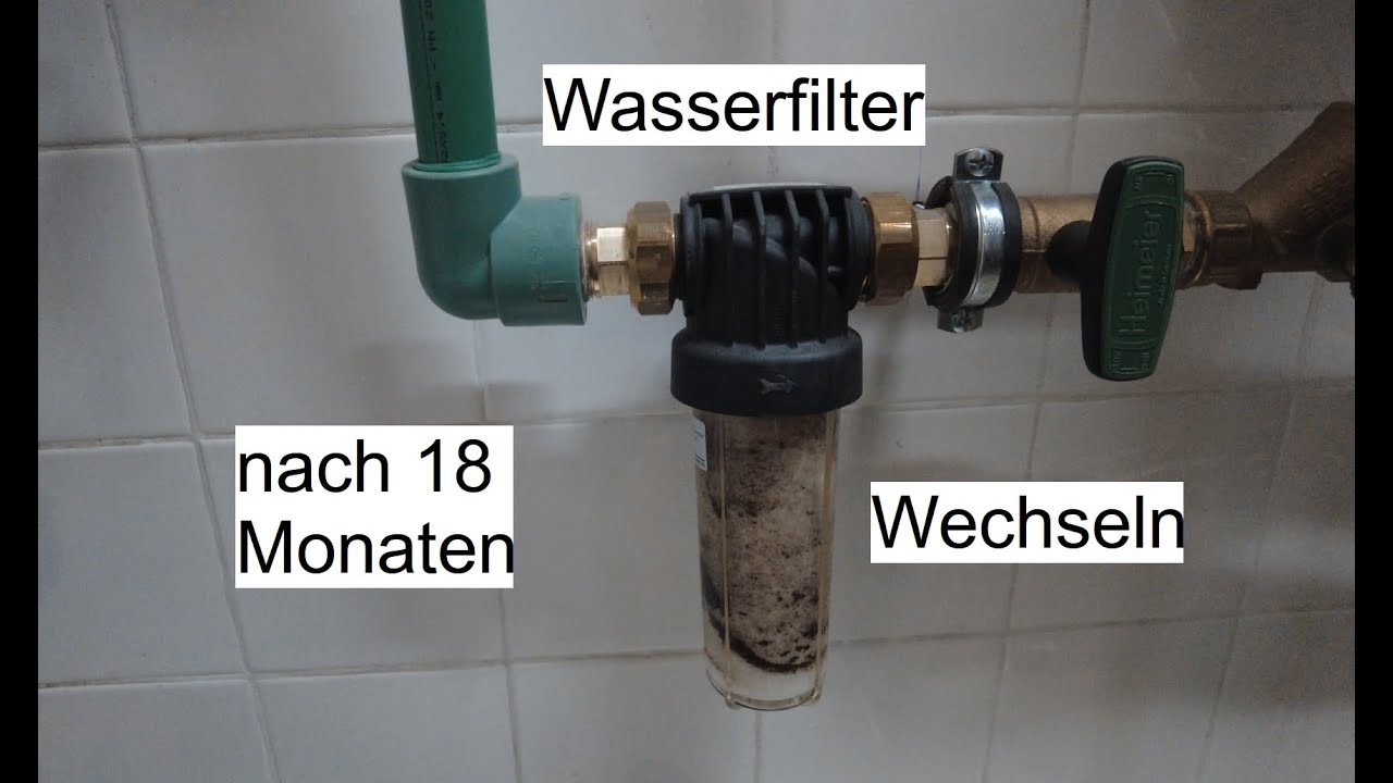 Wasserfilter wechseln an der Frischwasserstation nach 18 Monaten Betrieb