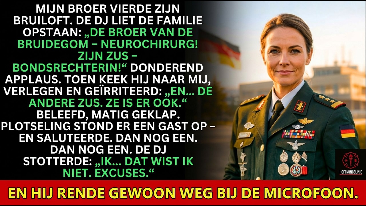 En de andere zus… zij is hier ook. Agenten groeten — de DJ rent weg.