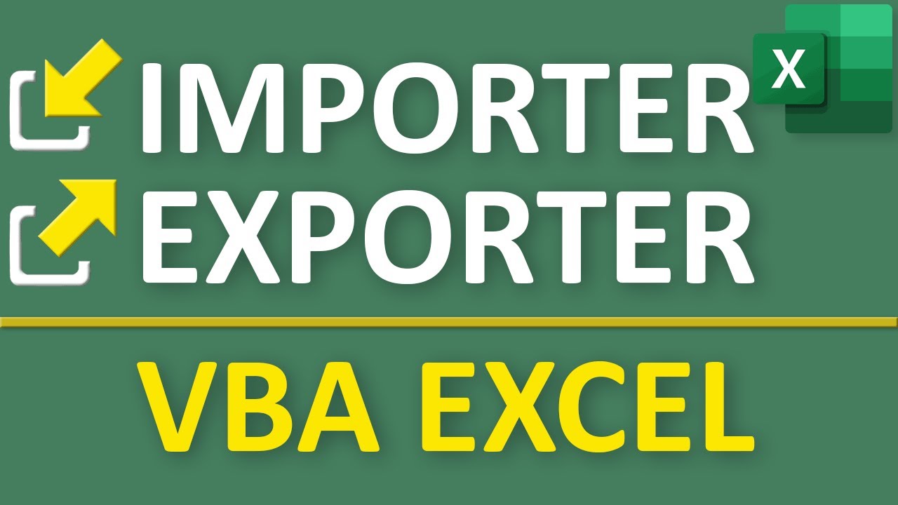 Importer et exporter des données en VBA Excel