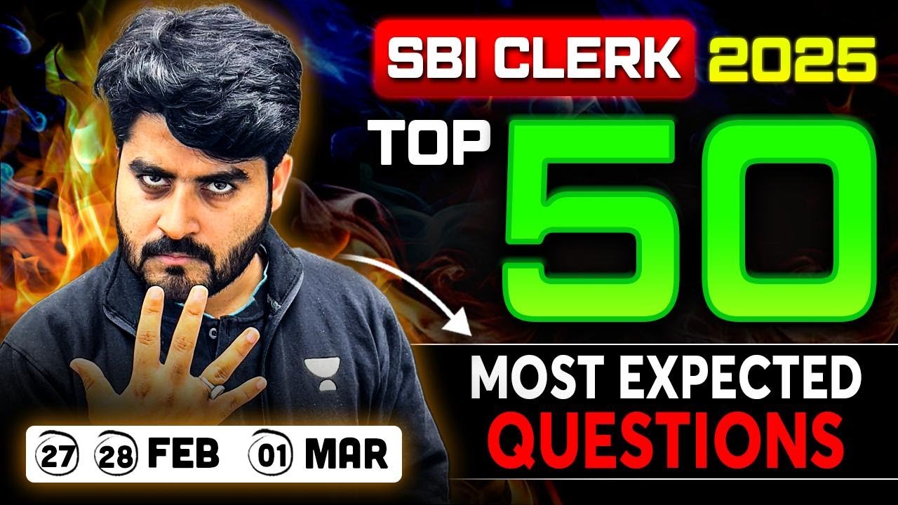 🚨 SBI Clerk 2025 English | Top 50 Expected Questions for Prelims | Vishal Parihar