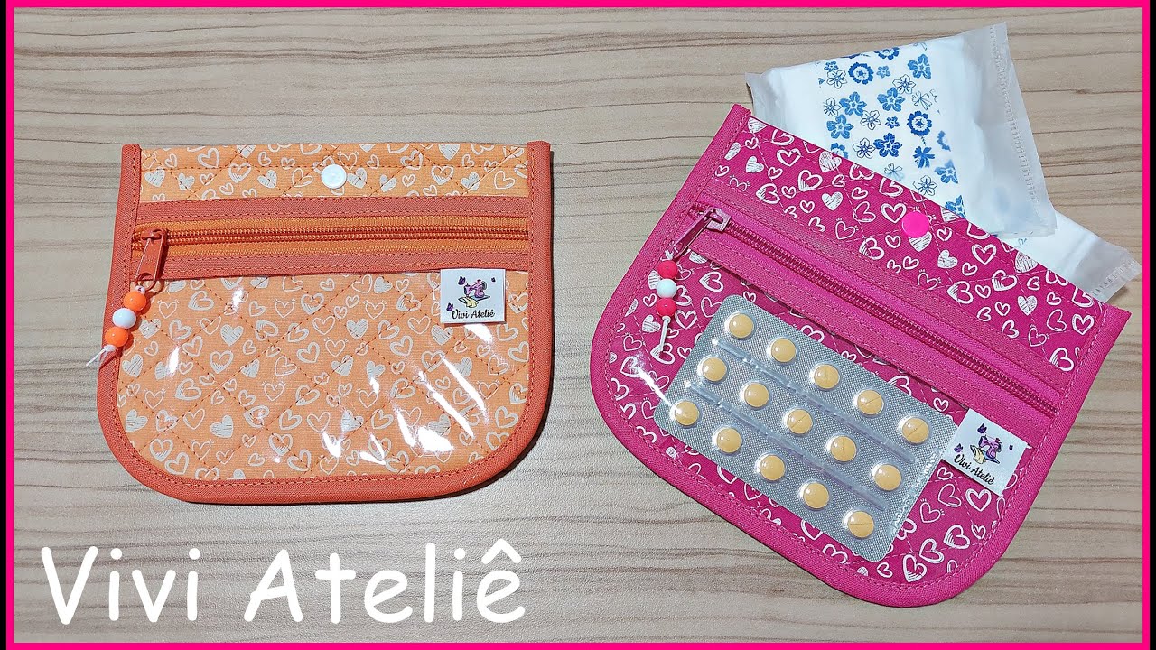 N&eacute;cessaire Porta Absorventes/Rem&eacute;dios | Passo a Passo | Vivi Ateli&ecirc;