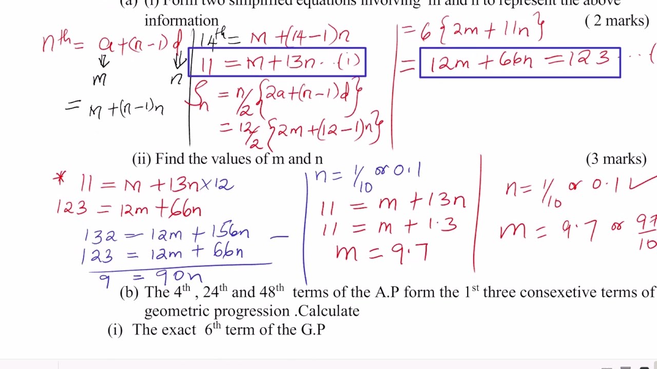 KCSE MATHEMATICS | SEQUENCE & SERIES