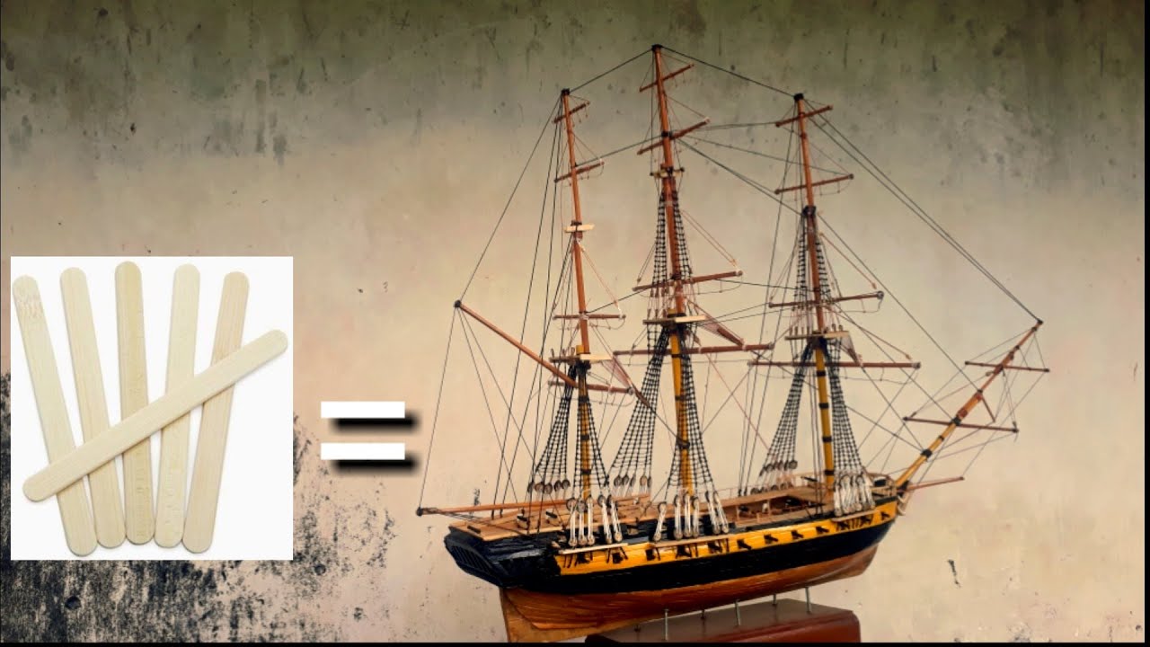 How to make ship with popsicle sticks|USS ESSEX|